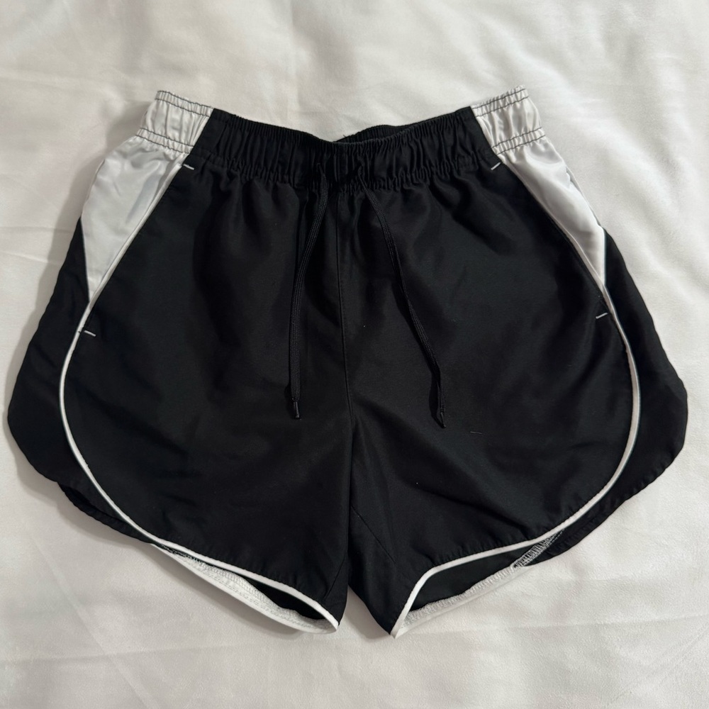 bcg Black and White Athletic Shorts with Curved Hem